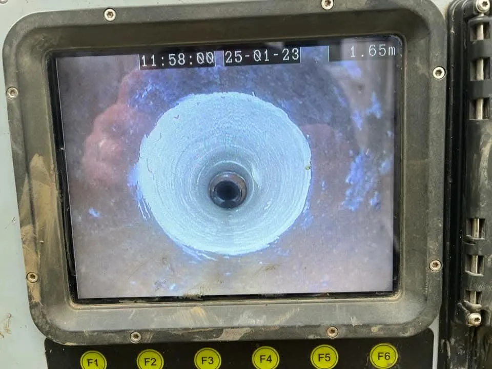 CCTV drain survey view inside a pipe