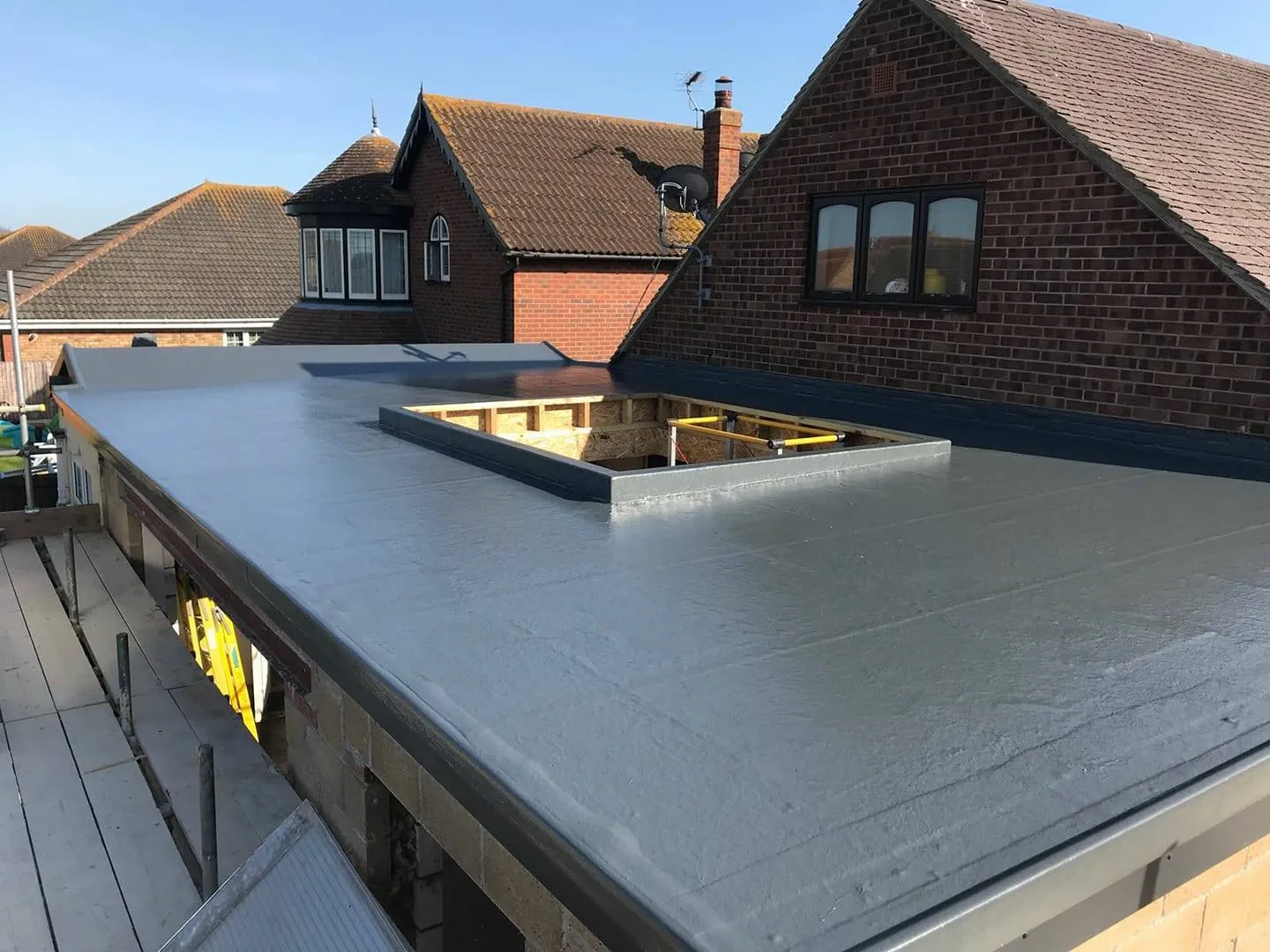 Professional flat roof installation on an extension in Plymouth