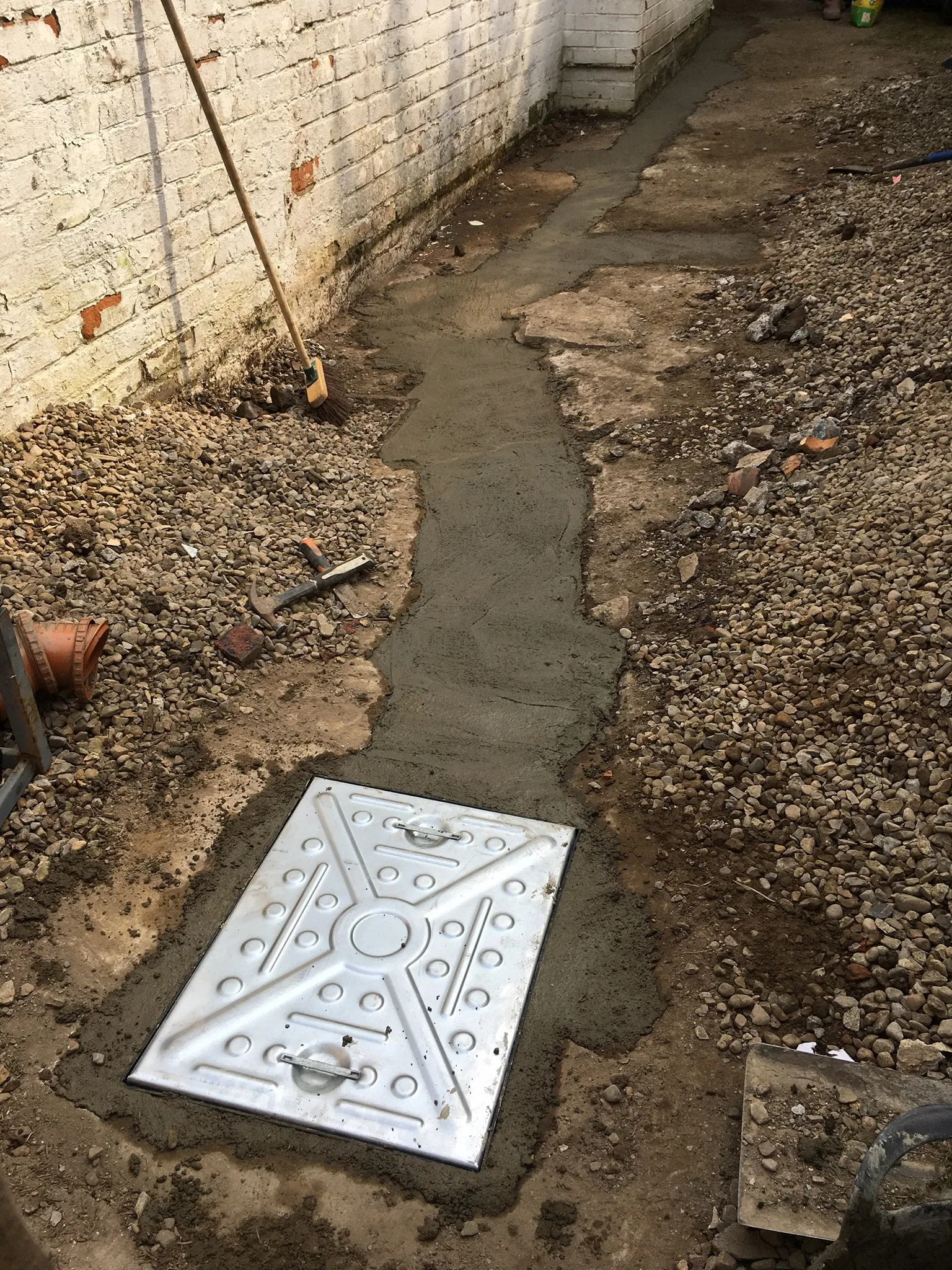 Quality drainage groundworks with new concrete surround in Tyne and Wear