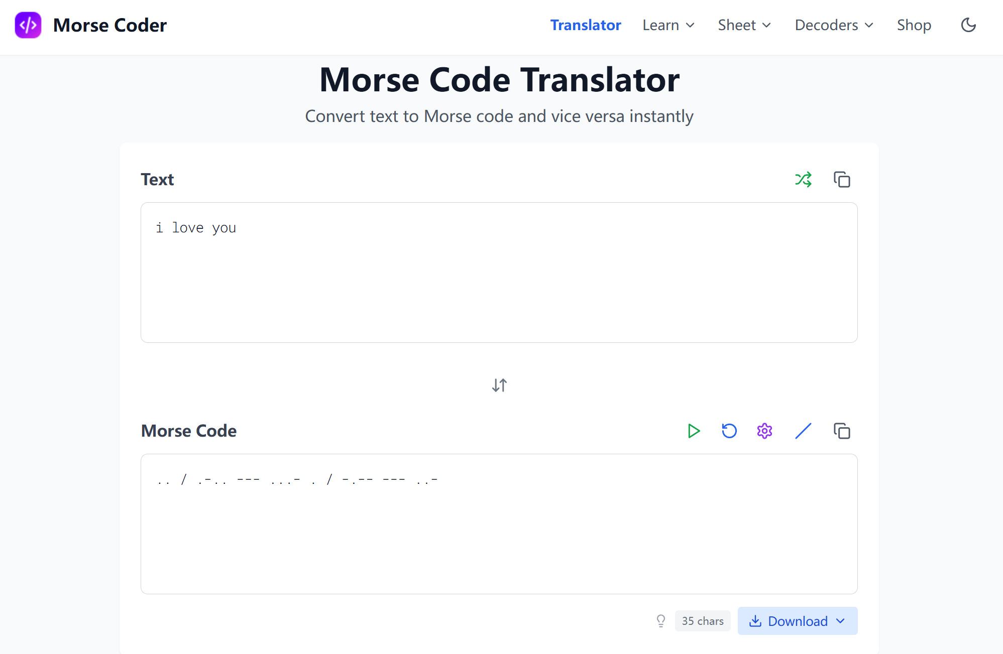 Morse code translator