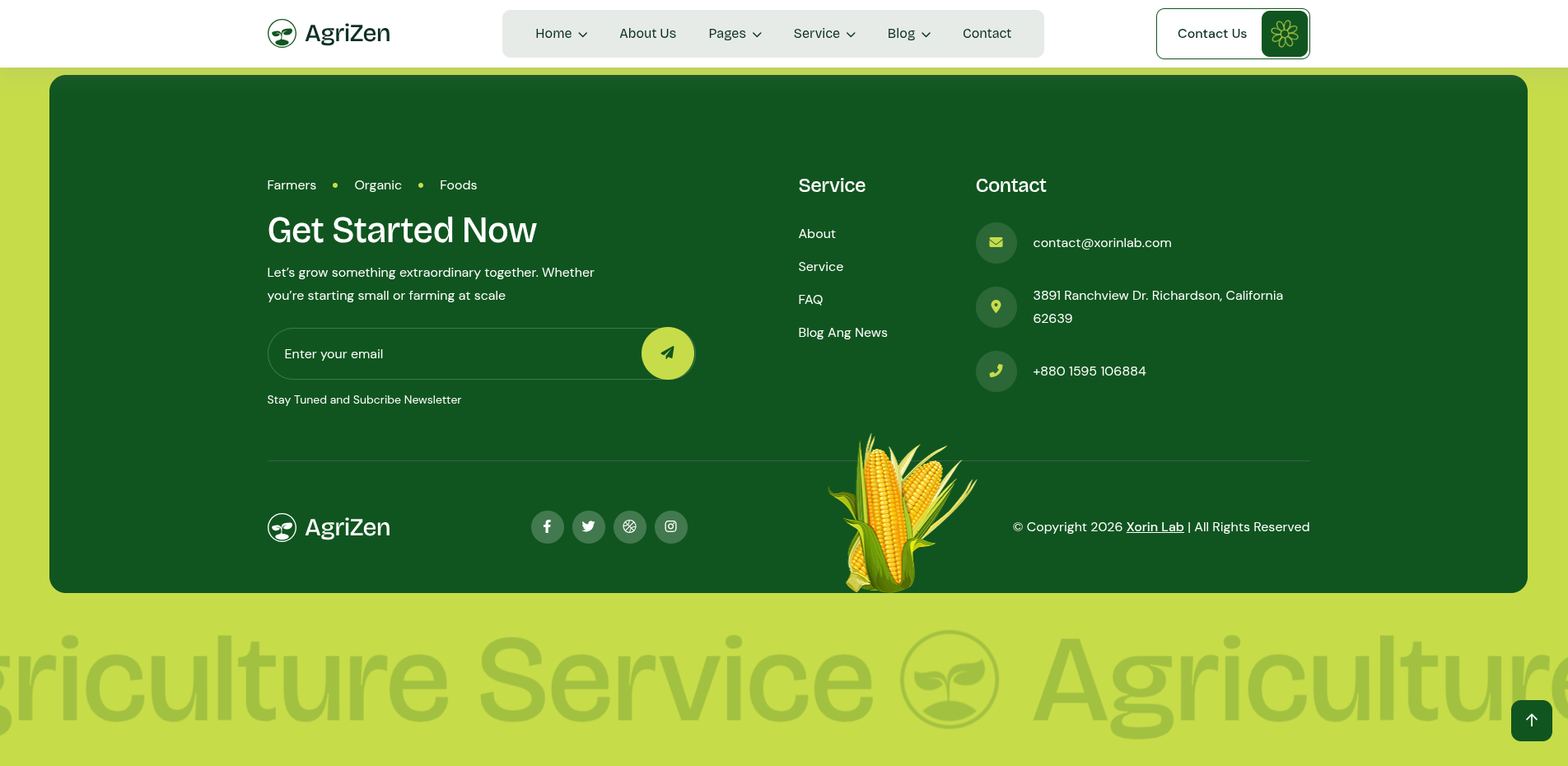 Agrizen Agriculture & Organic Farming Website project screenshot 2