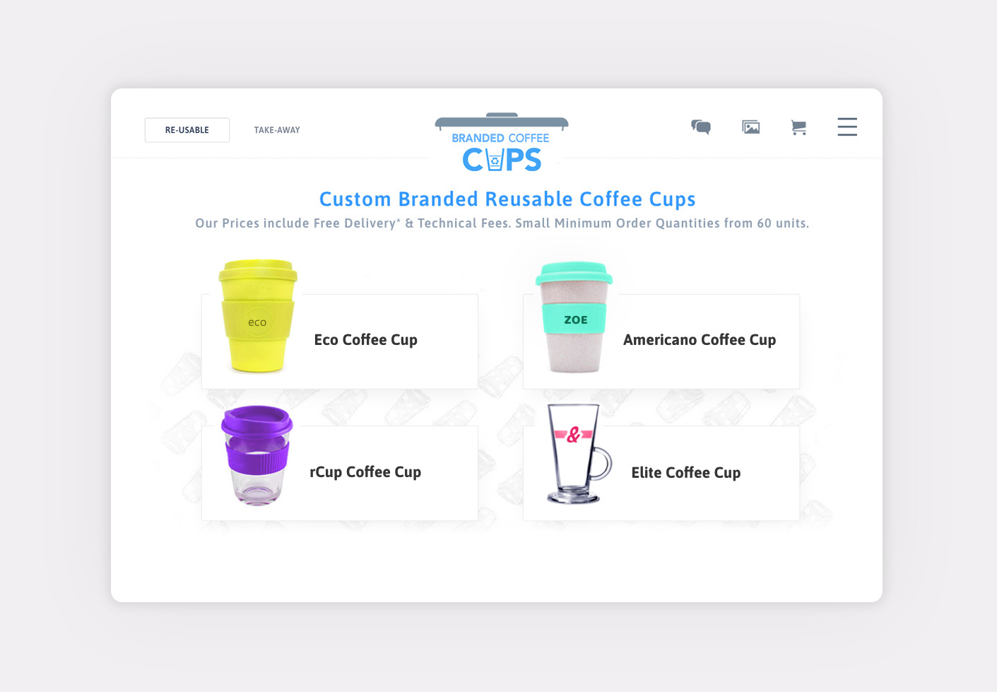 coffeecups case study homepage hero section and ctas