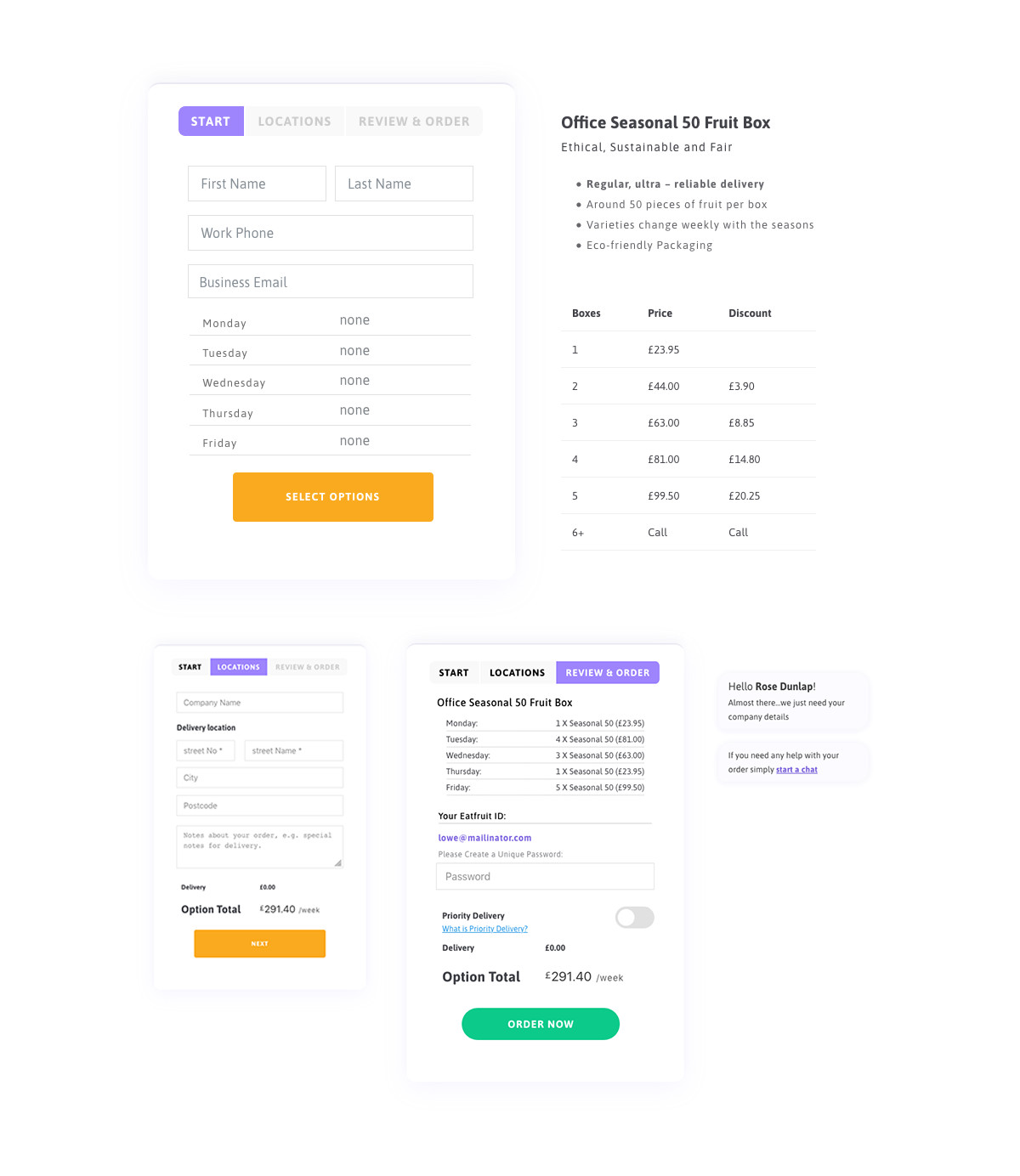 eatfruit case study order form design for subscriptions