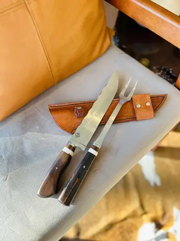 Conjunto Artesanal CJ - Cuchillo y Tenedor Polido