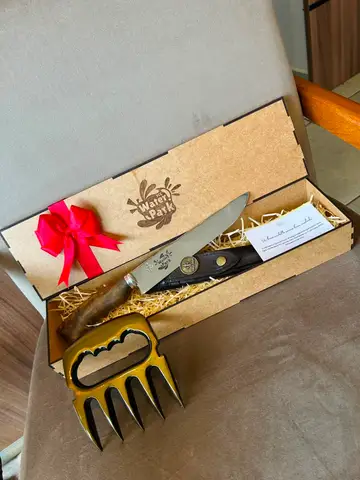 Cuchillo Artesanal Linea Corporatia + Garra de Oso Churrasul