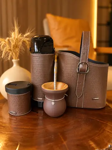 Kit para Mate Linea Raices - Marron Chocolate