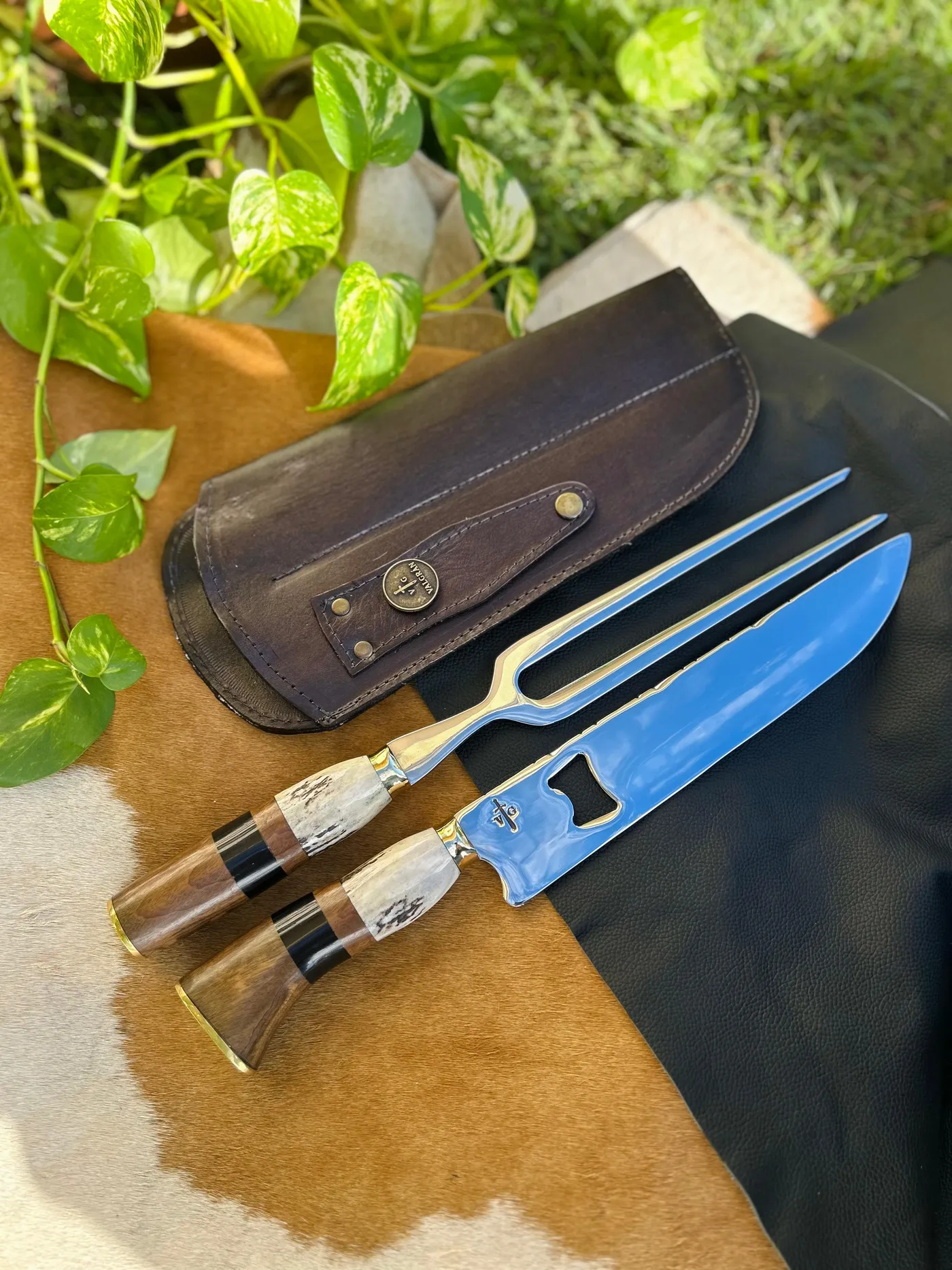 Conjunto Artesanal Valgran - Cuchillo Abridor + Tenedor