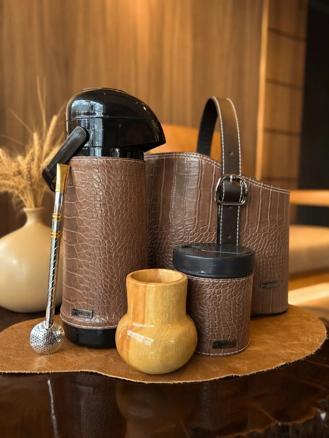 Kit para Mate Linea Raices - Marron Capuccino