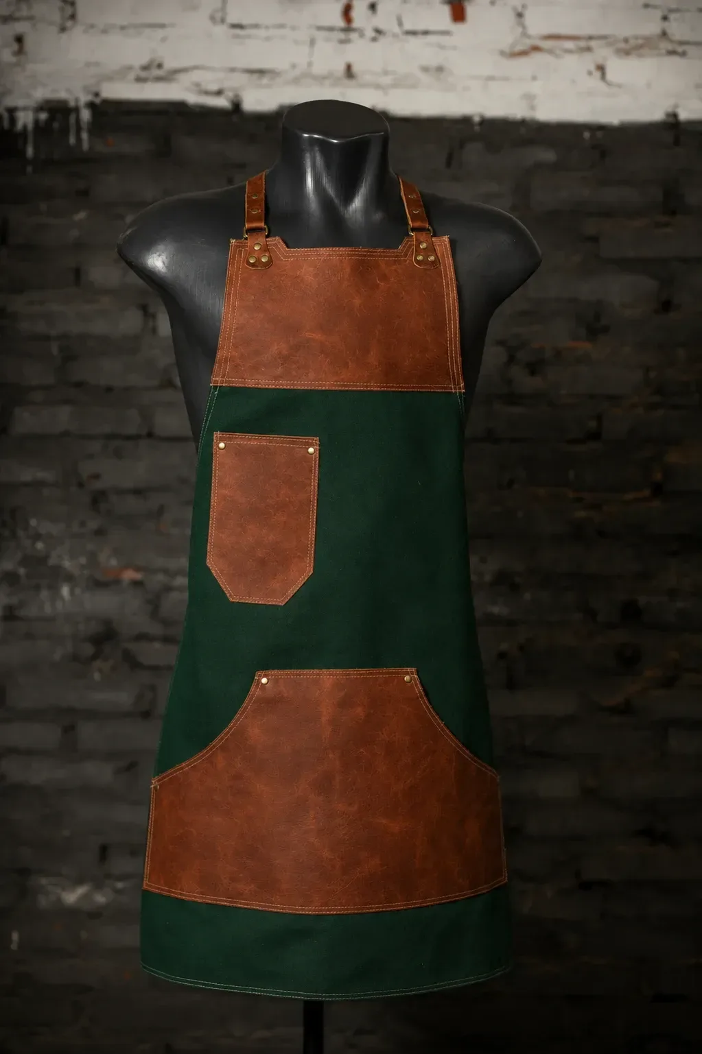 Delantal Asadacho en Tela Canva Verde