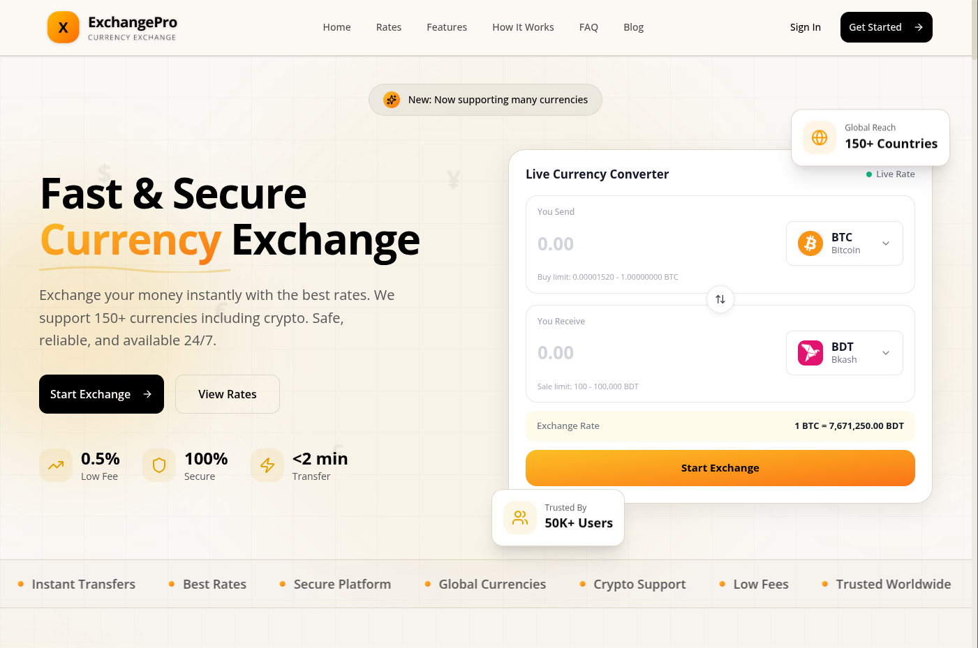 ExchangePro: Multi-Currency Exchange Platform project screenshot 1