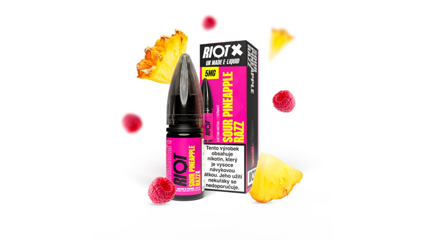 RIOT X Salt Ananas a nakyslá malina 10ml 20mg