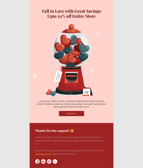 Love- Struck Savings Email Template