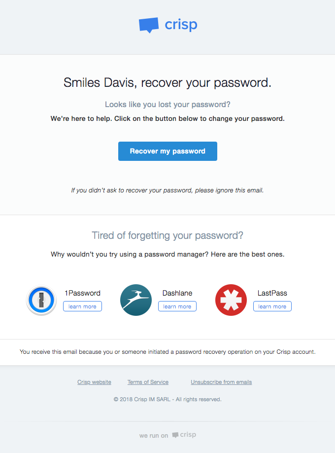 Recover Your Crisp Password