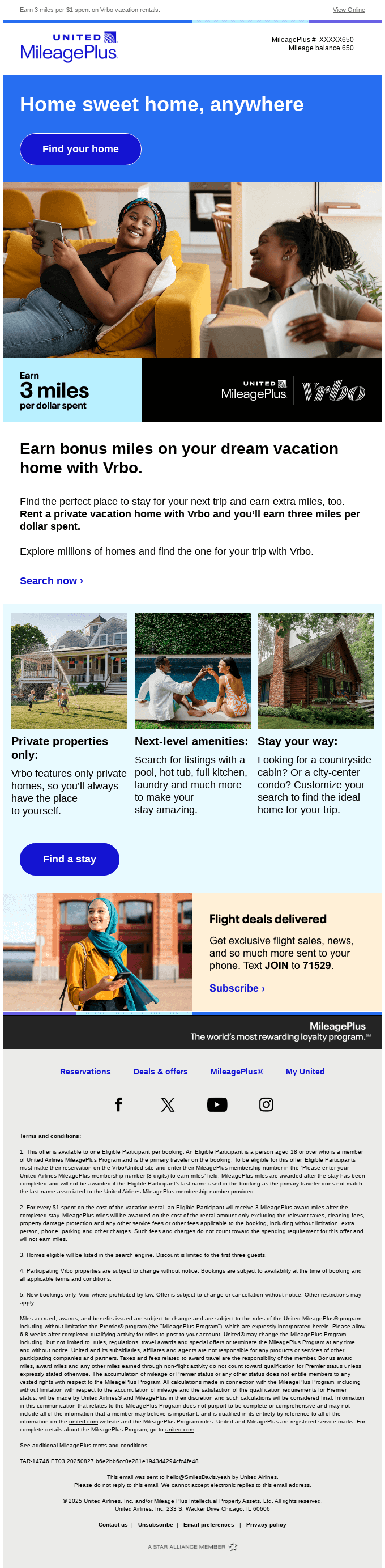 Find The Perfect Vacation Home Earn Extra Miles