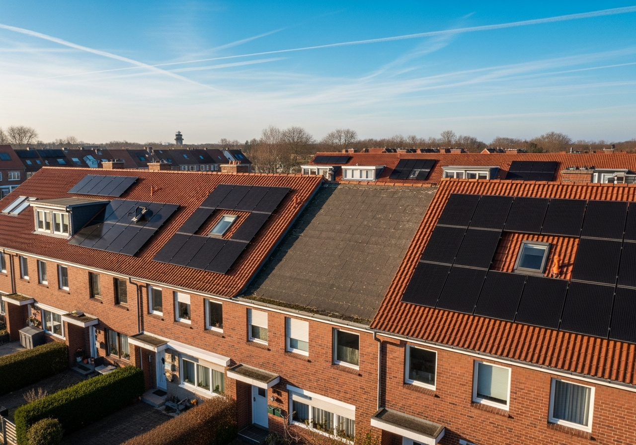 NRW Reihenhaus Siedlung Vogelperspektive