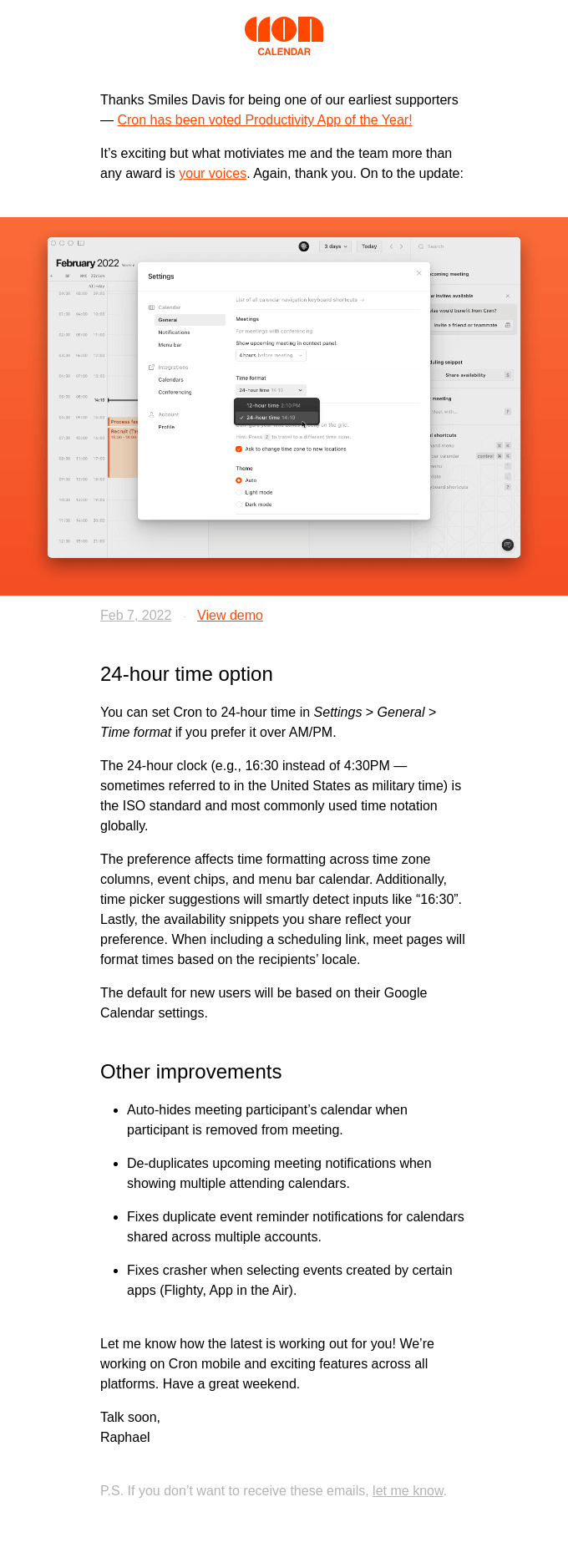 Cron 24 Hour Time Option