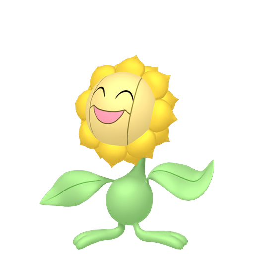 Sunflora - Grass type Pokemon from Pokemon HeartGold and SoulSilver with stats, moves, and evolution data