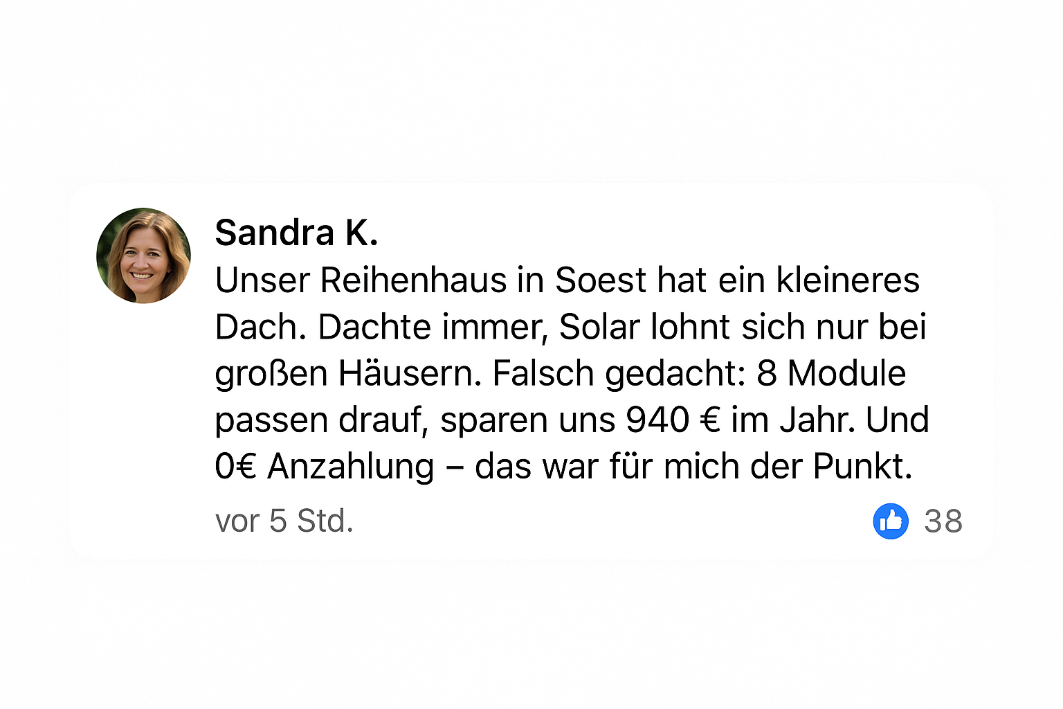 Facebook Kommentar Sandra K.