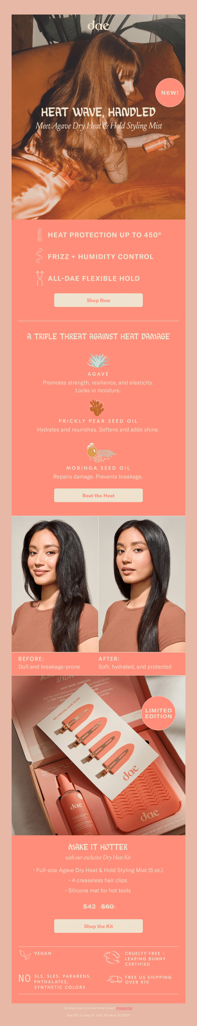 New Agave Dry Heat Hold Styling Mist