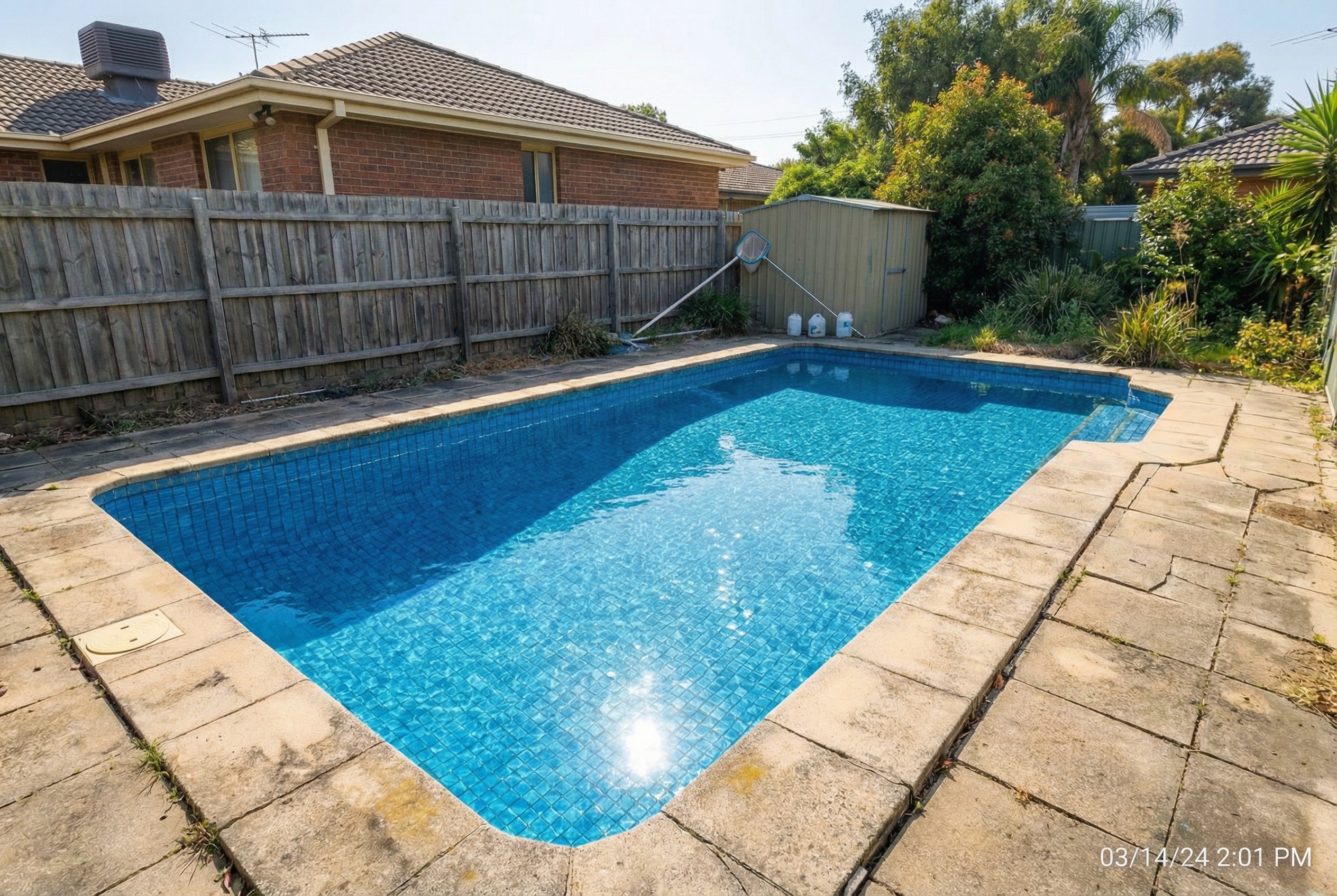 Pool after cleanup with clear water