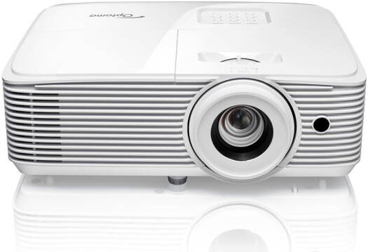 Optoma EH401 Compact Full HD Projector, 4000 Lumens Brightness, DLP 1080p Resolution, Built-in Speaker, Up To 15000 Hours Lamp Life, 1.1m-10m Projector Distance, White | EH401