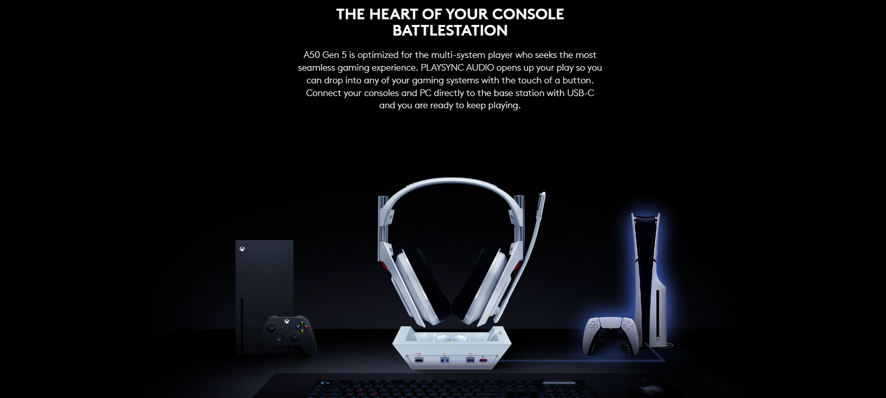 Logitech Astro A50 LIGHTSPEED Wireless Gaming Headset + Base Station (Gen 5), PRO-G GRAPHENE, Switch Between 3 Systems, USB-C to Xbox, PS5, PC/Mac or 