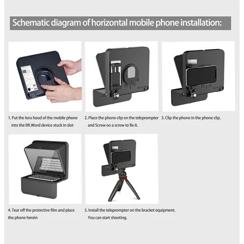 LENSGO TC7 Portable Teleprompter for Smartphones, Tablets & Cameras