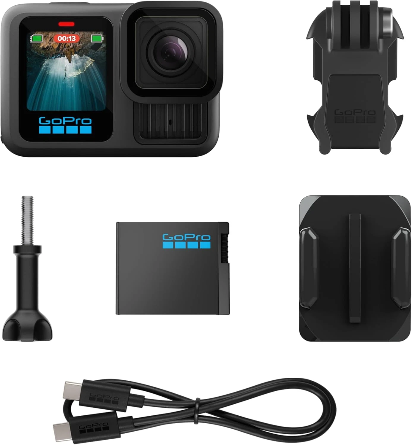 GoPro HERO13 Black Action Video Camera, 5.3K60 Video, 27MP Photos, Waterproof