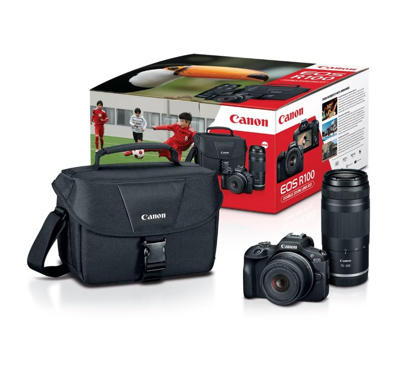 Canon EOS R100 Dual Lens: RF-S 18-45mm f/4.5-6.3 IS STM + RF-S 55-210mm f/5-7.1 IS STM
