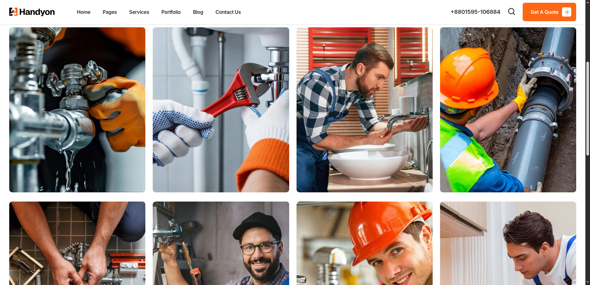 Handyon Plumbing Services Website project screenshot 4