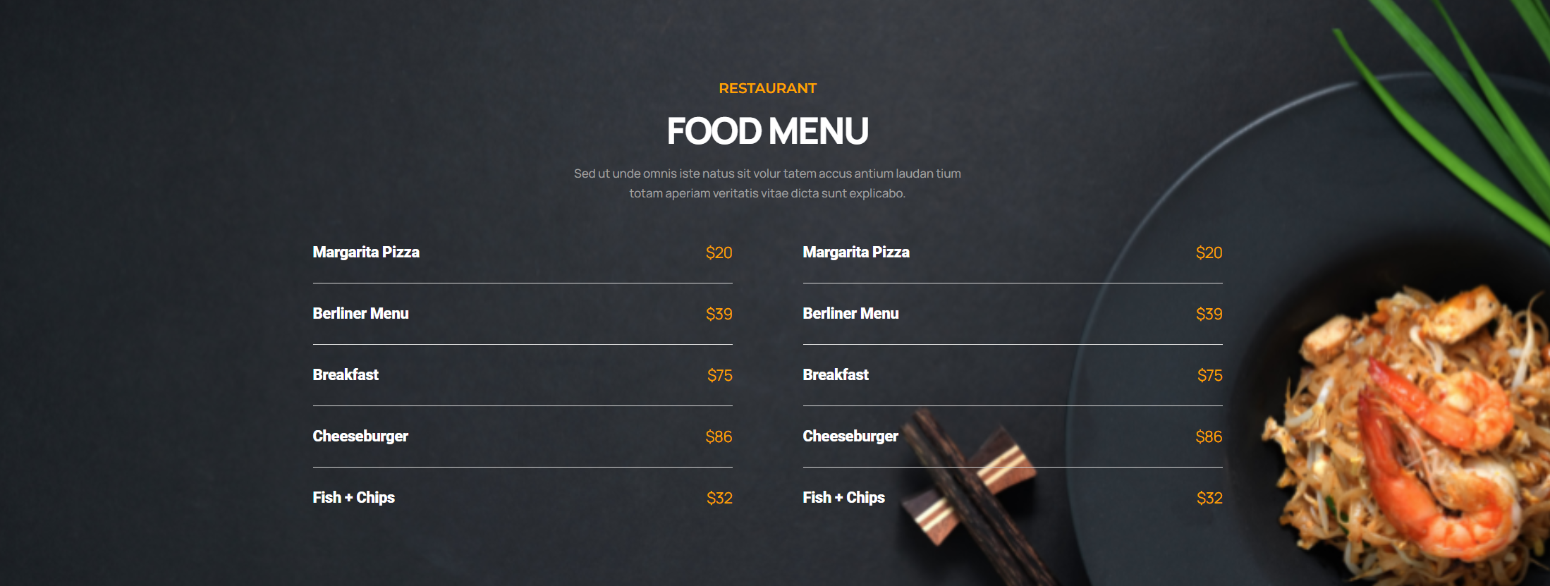 Pricing Menu 803