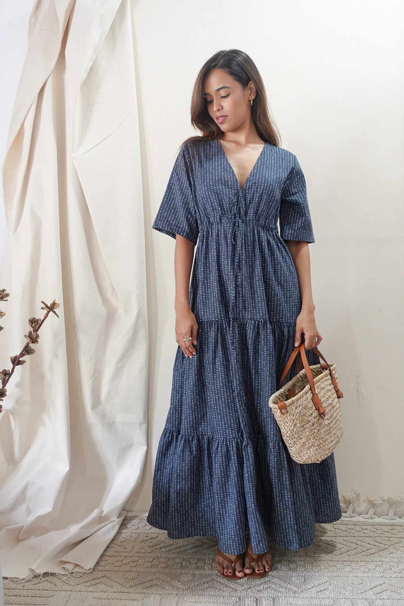 ANDREA DRESS LILAC GRID