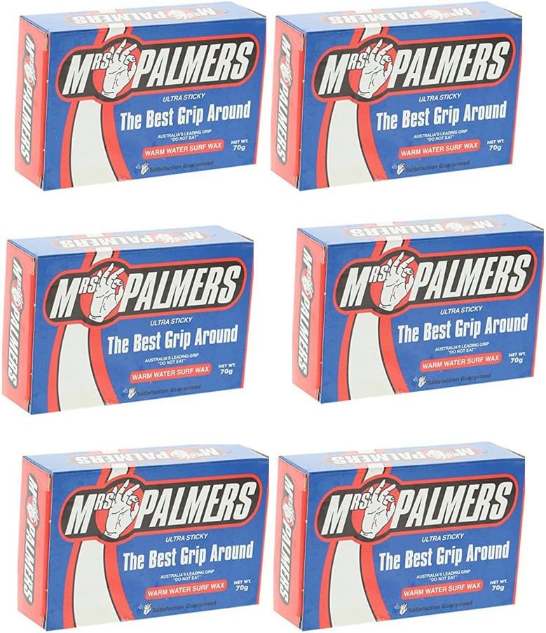 Mrs Palmers Ultra Sticky Warm Water Surf Wax six-pack