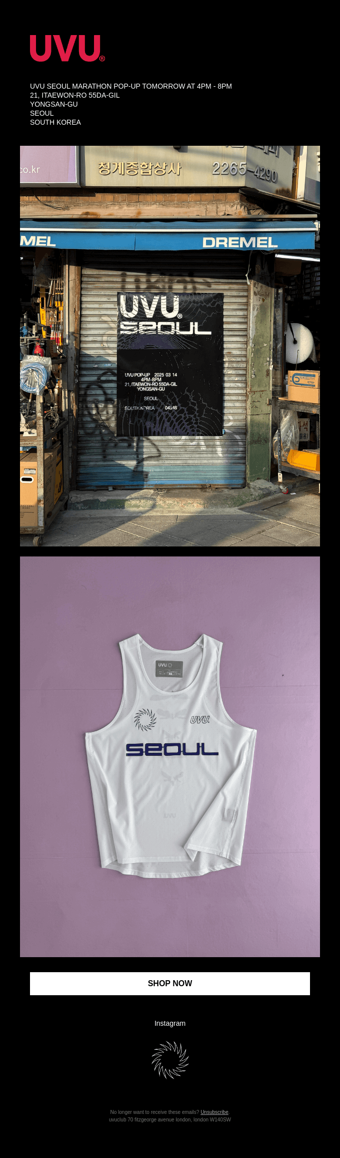Uvu Seoul Marathon Pop Up