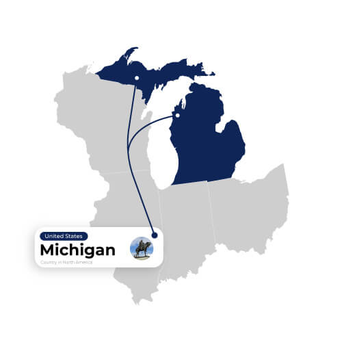 Map Illustration of Michigan