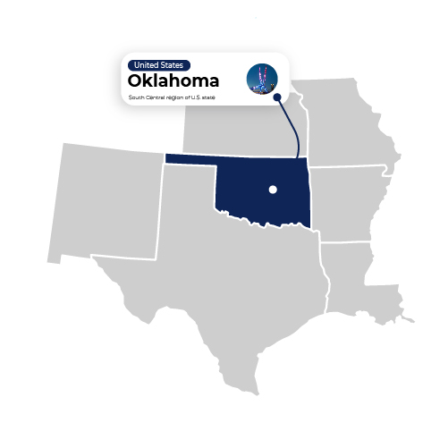 Map Illustration of Oklahoma