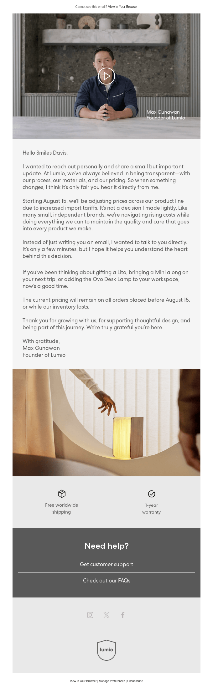 An Important Message From Our Founder