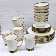 24pcs Gold rimmed trendy dinner set 2