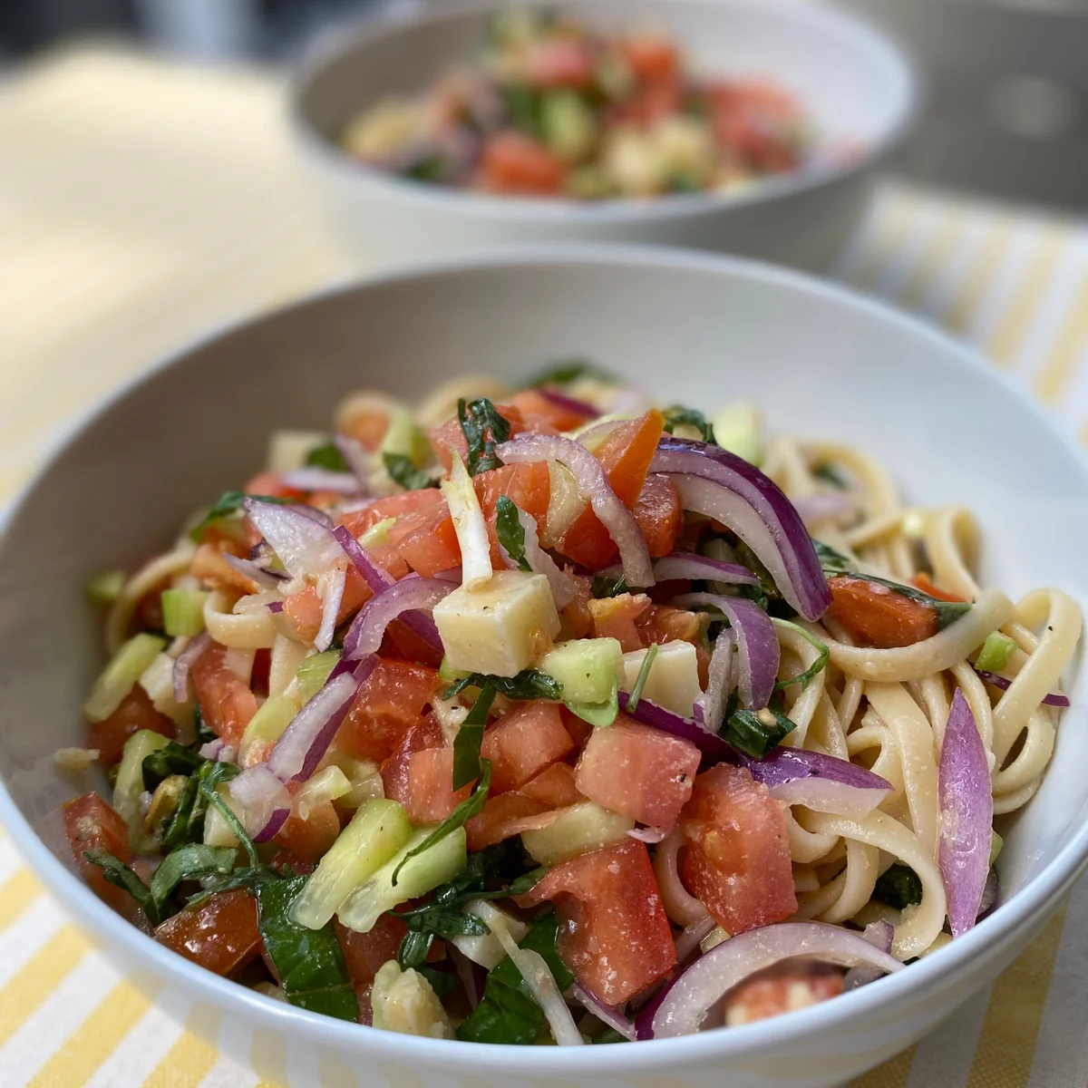 Your Go-To Summer Linguine with Fresh Veggies & Pistachio Crunch Recipe - Rocely
