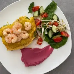 Toast à l'avocat et aux crevettes
