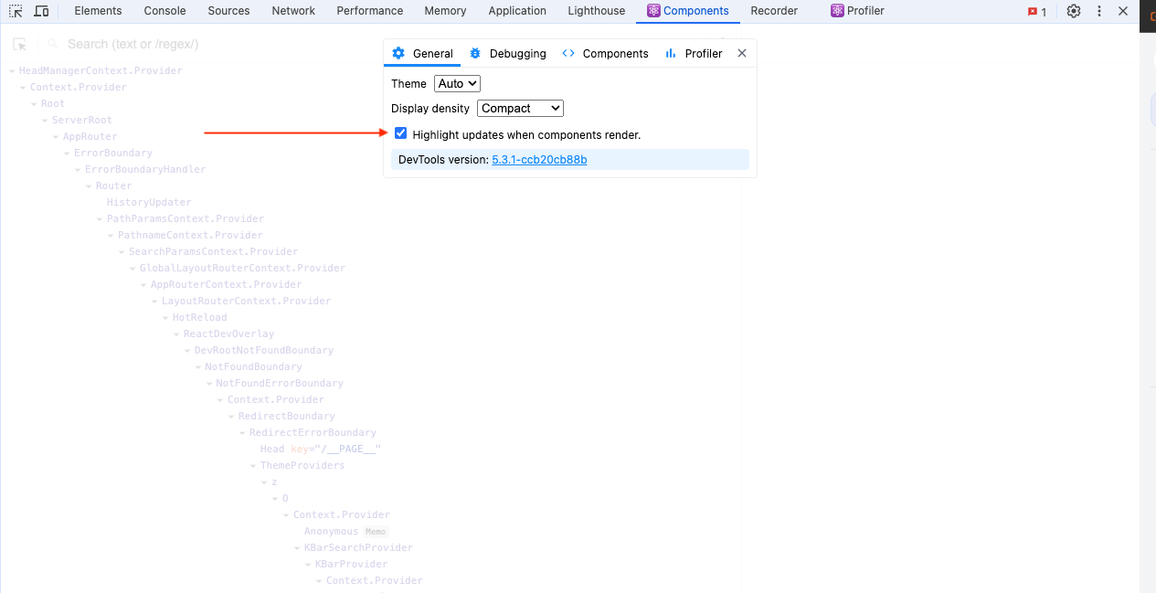 启用 Highlight updates when components are rendered in the Chrome dev tool