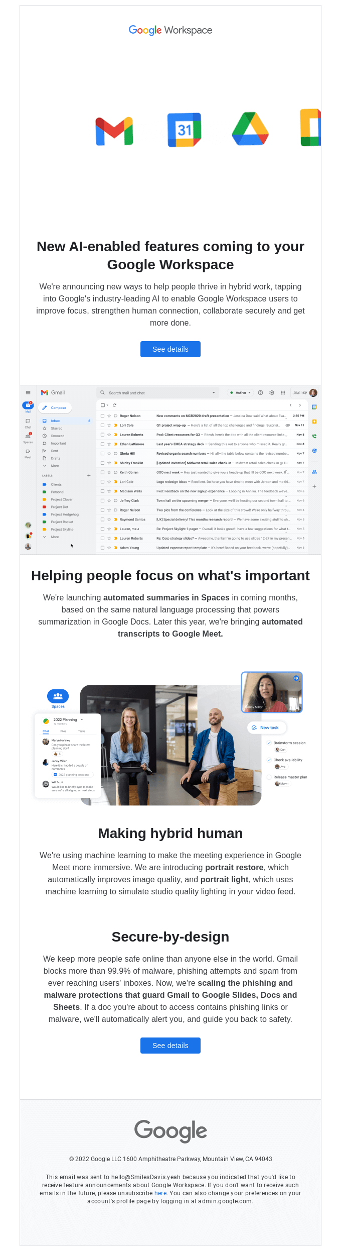 Io 2022 Announces New Google Workspace Features