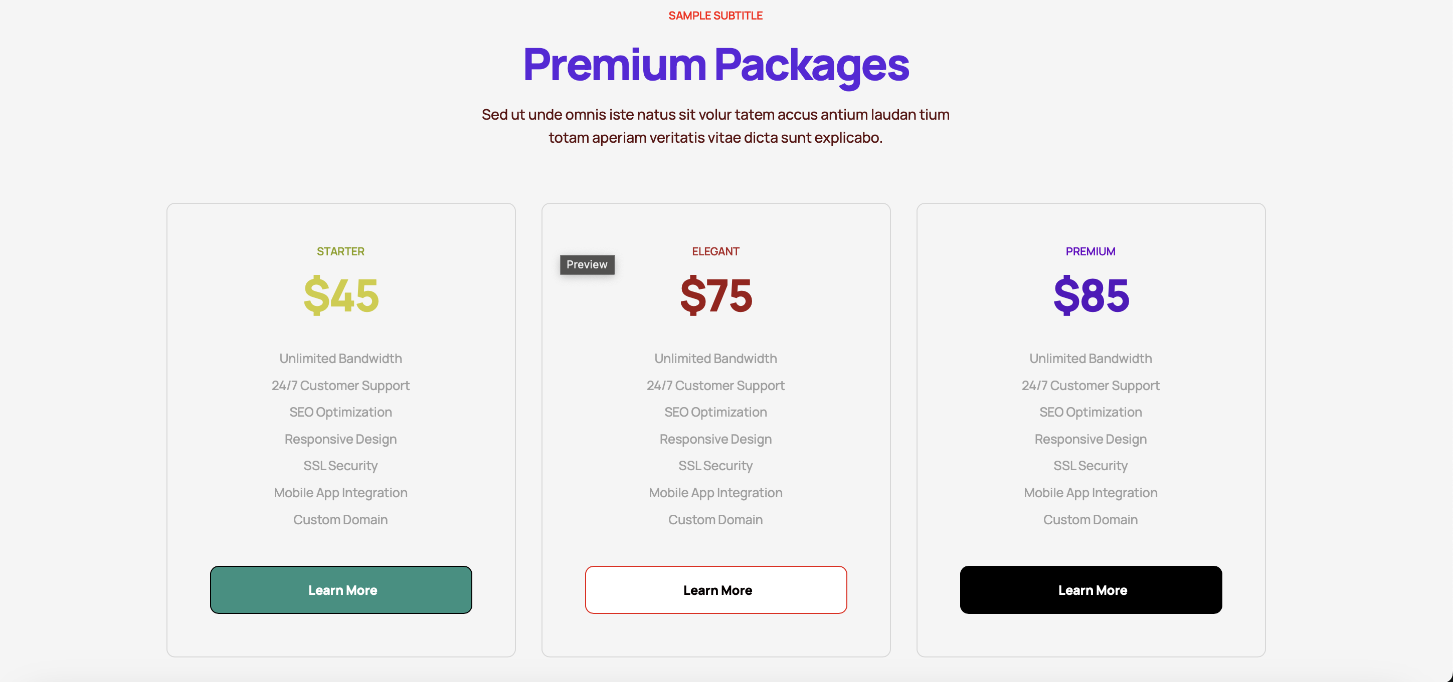Pricing Table 1871