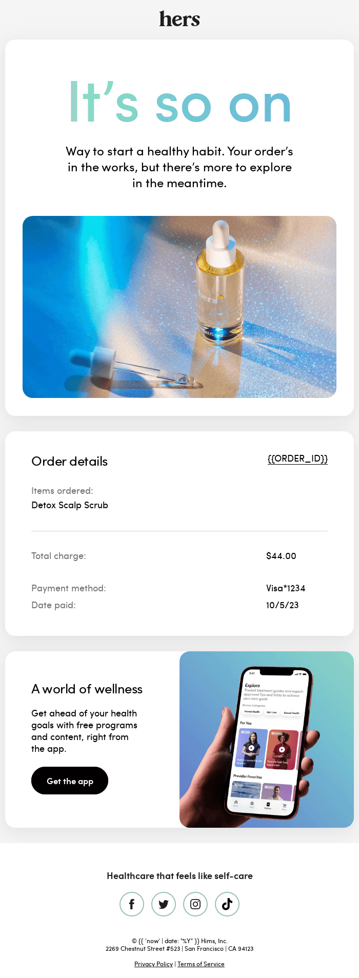 Thanks For Your Order Hers
