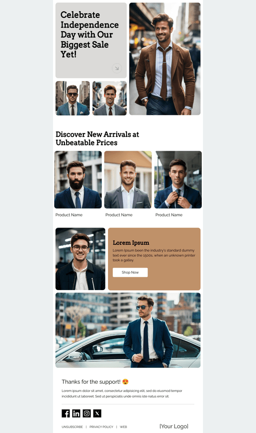 4th of July sale Email Template
