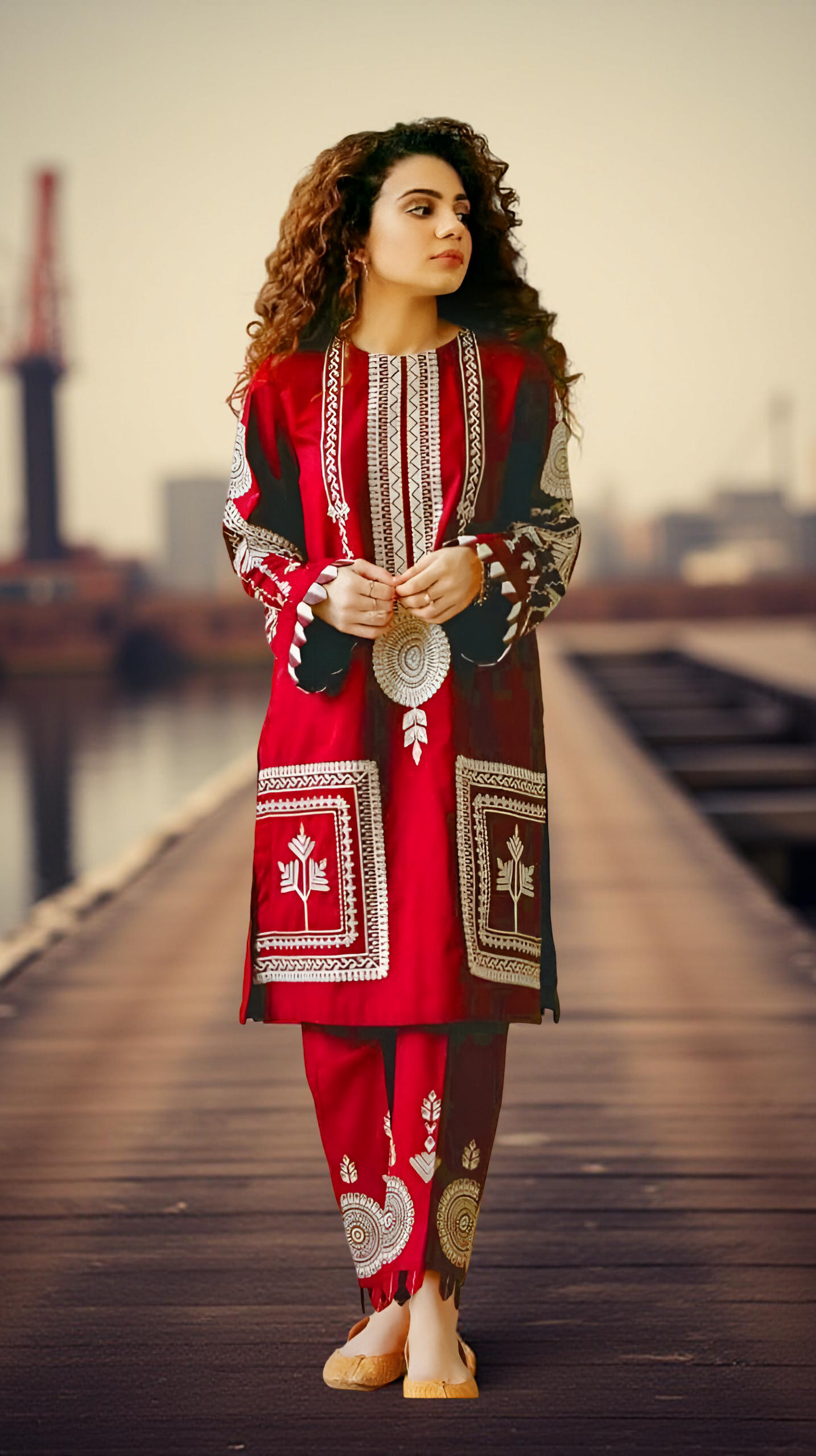 Ethnic Dhanak 3pc Suit