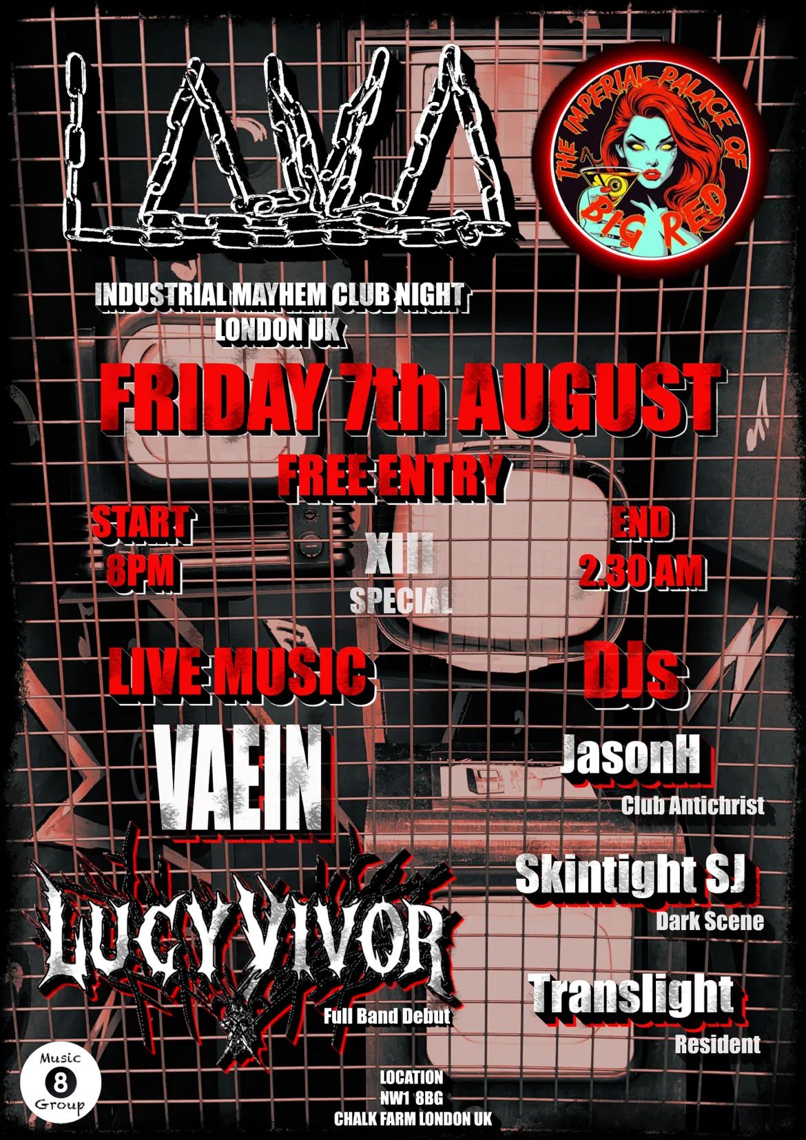 The Imperial Palace of Big Red gig poster