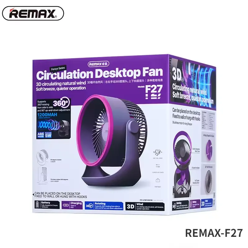 Remax F27 Fonzyr Series Circulation Desktop Fan alt