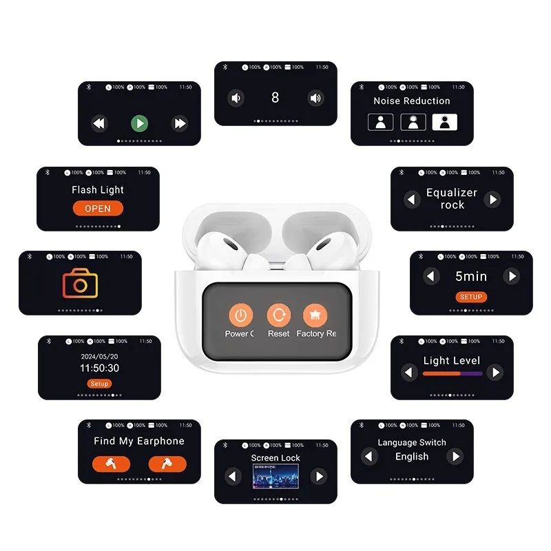 Hoco EW72 ANC TWS Earbuds With HD Display alt
