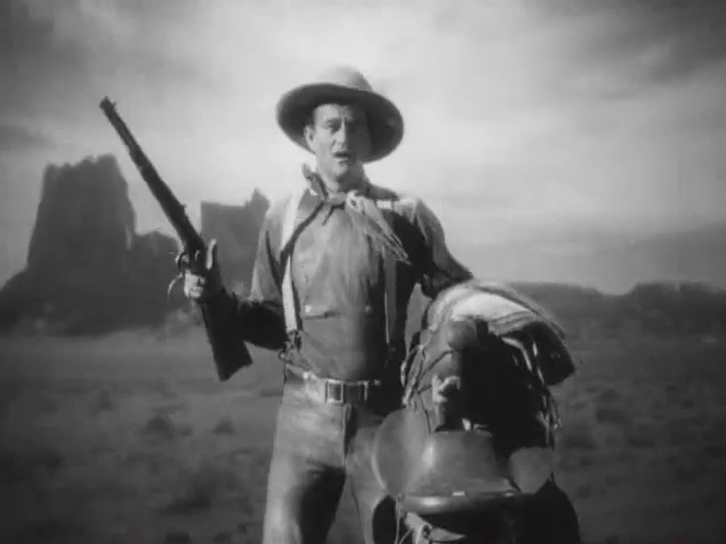 Il piano americano: Frame del film Ombre rosse diretto da John ford con John Wayne